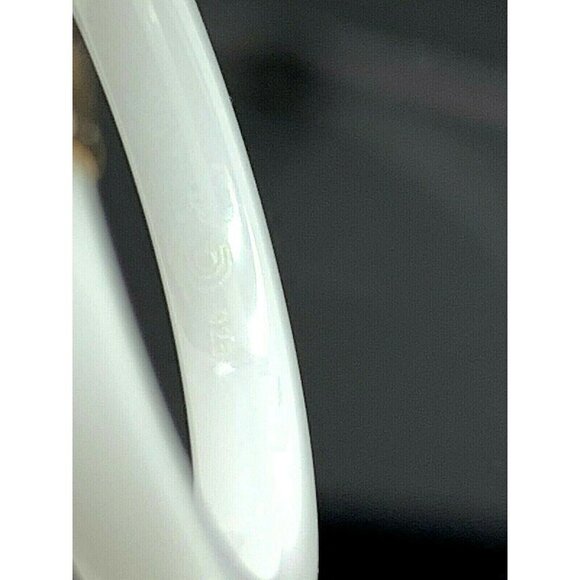 Engagement Promise Ring 0.05ctw Diamond Sterling Silver White Ceramic Size 7 - Picture 9 of 13